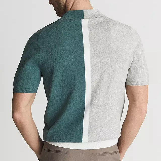 Men's Contrast Cotton Polo Shirt – Slim Fit Smart Casual Top – view 2