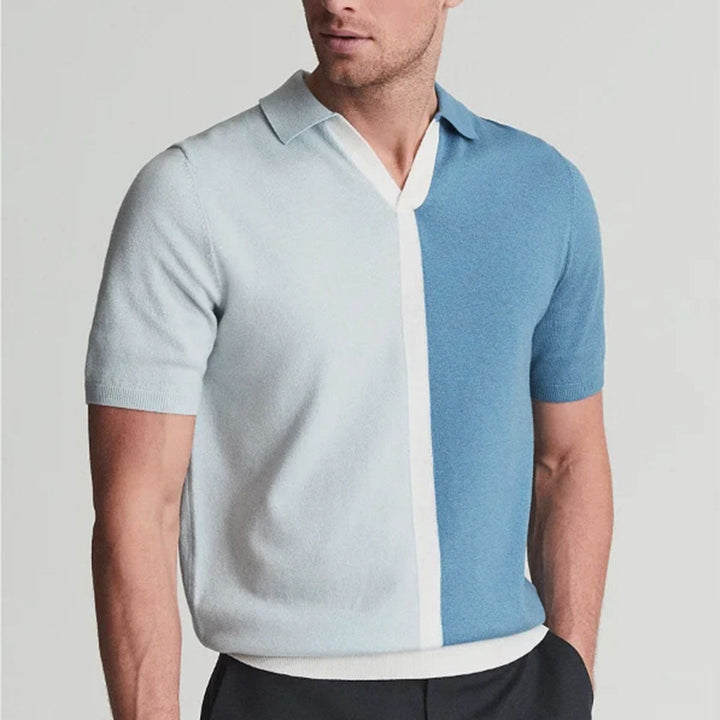 Men's Contrast Cotton Polo Shirt – Slim Fit Smart Casual Top – view 3