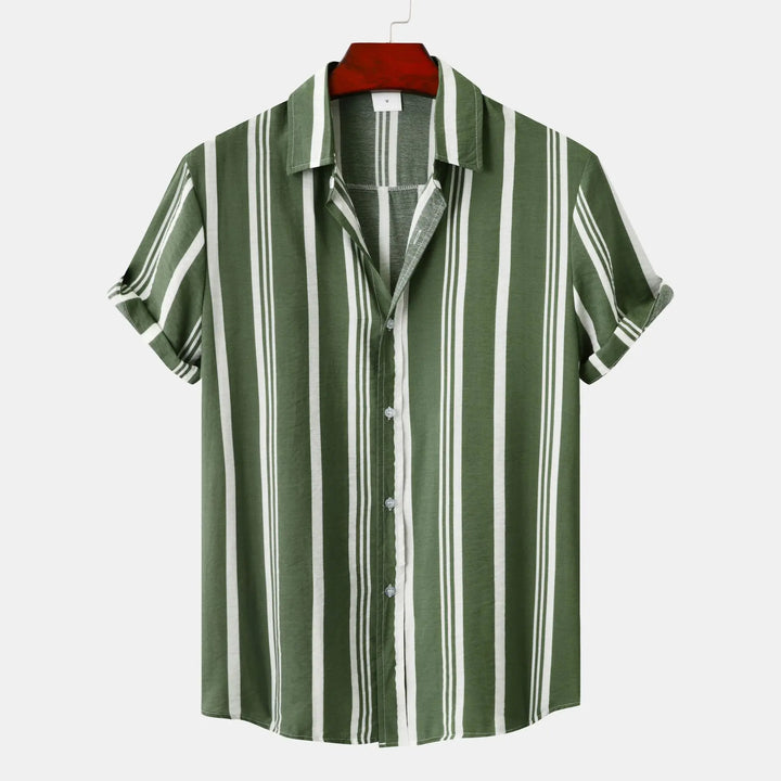Men's Striped Shirt – Riviera Smart Casual Wardrobe Staple – Green