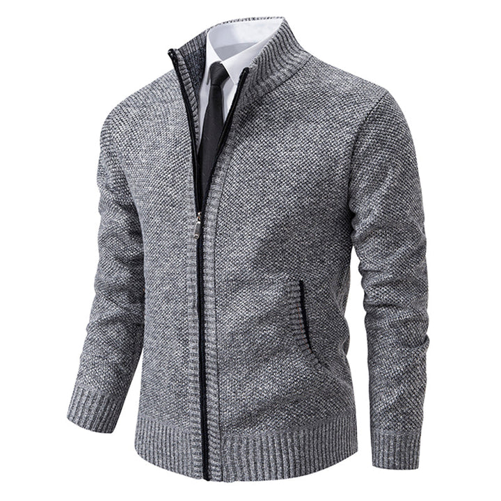Men's Renzo Cotton-Blend Zip Jumper – Textured Knit Layering – view 4