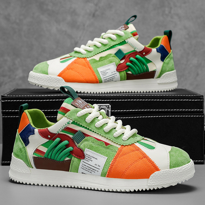 Men's Retro Sneakers – Colour-Block Suede Trainers – view 2