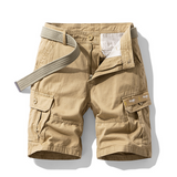 Men's Cotton Canvas Cargo Shorts – Relaxed Belted Fit