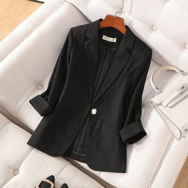 Women's Linen Blazer – Single-Button Tailoring, Work to Weekend
