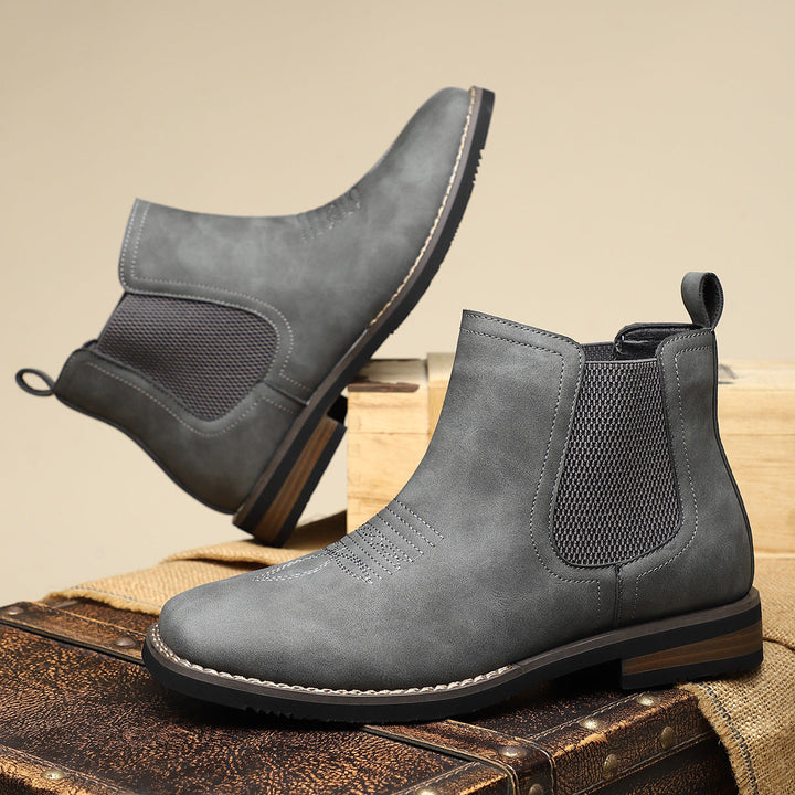 Men's Leather Chelsea Boots – Western Stitch – Stacked Sole – view 9