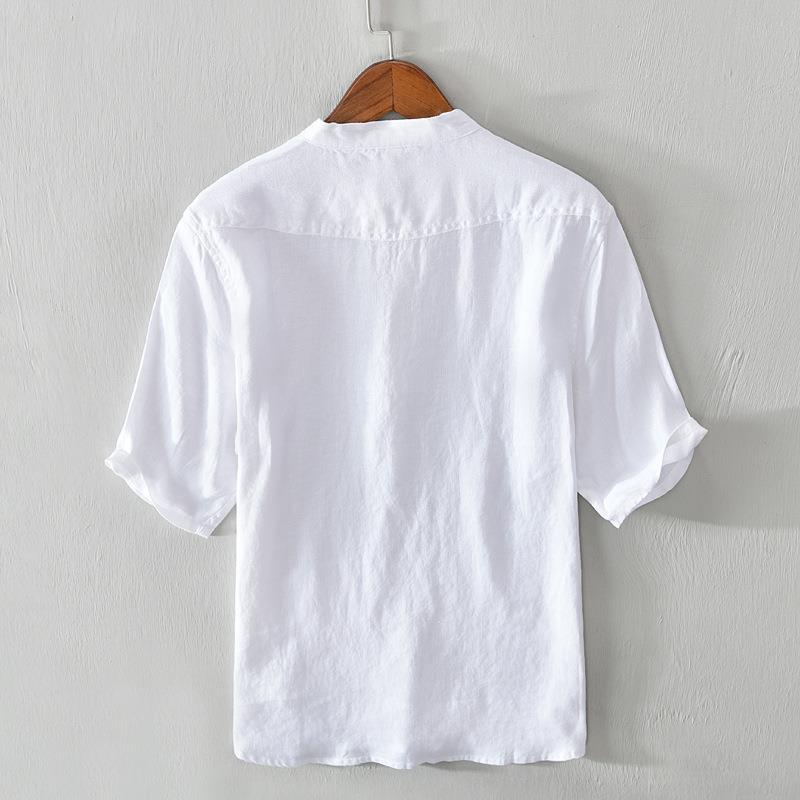 Romeo Men's Linen Shirt – Grandad Collar Summer Essential – view 4