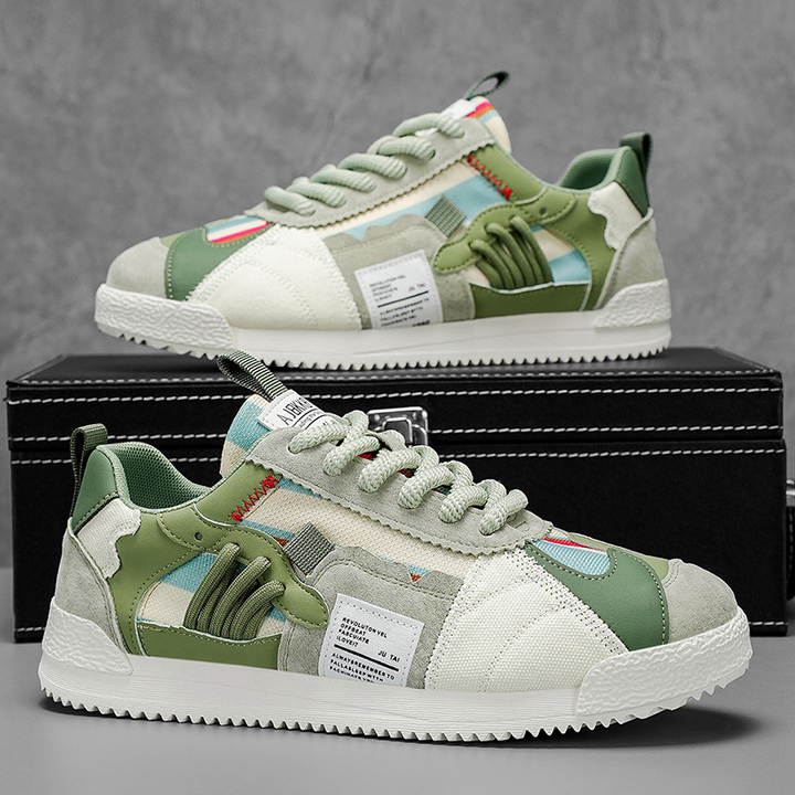 Men's Retro Sneakers – Colour-Block Suede Trainers – view 7