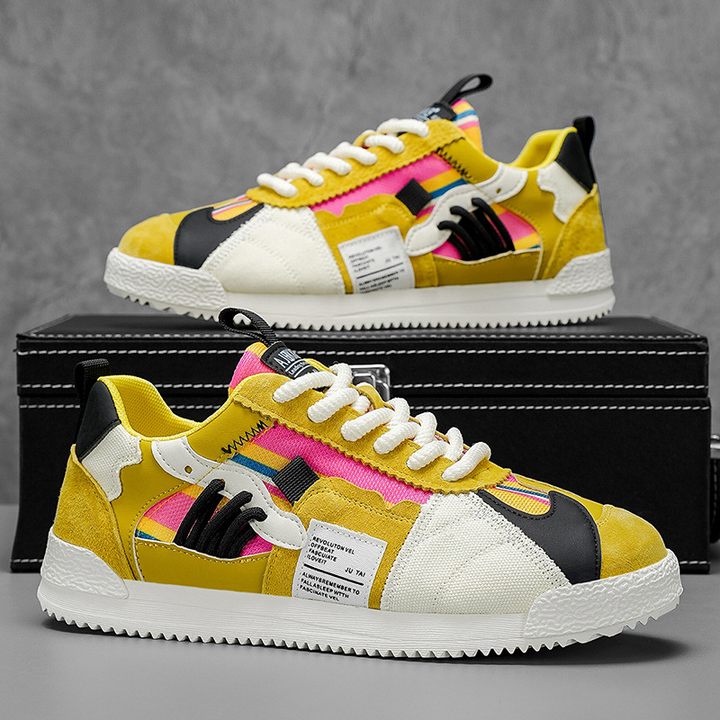 Men's Retro Sneakers – Colour-Block Suede Trainers – view 12