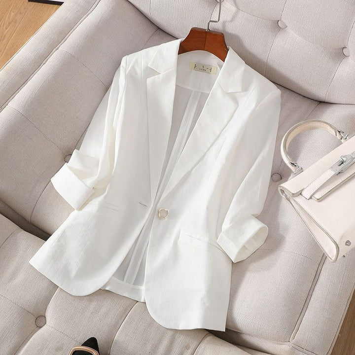 Women's Linen Blazer – Single-Button Tailoring, Work to Weekend