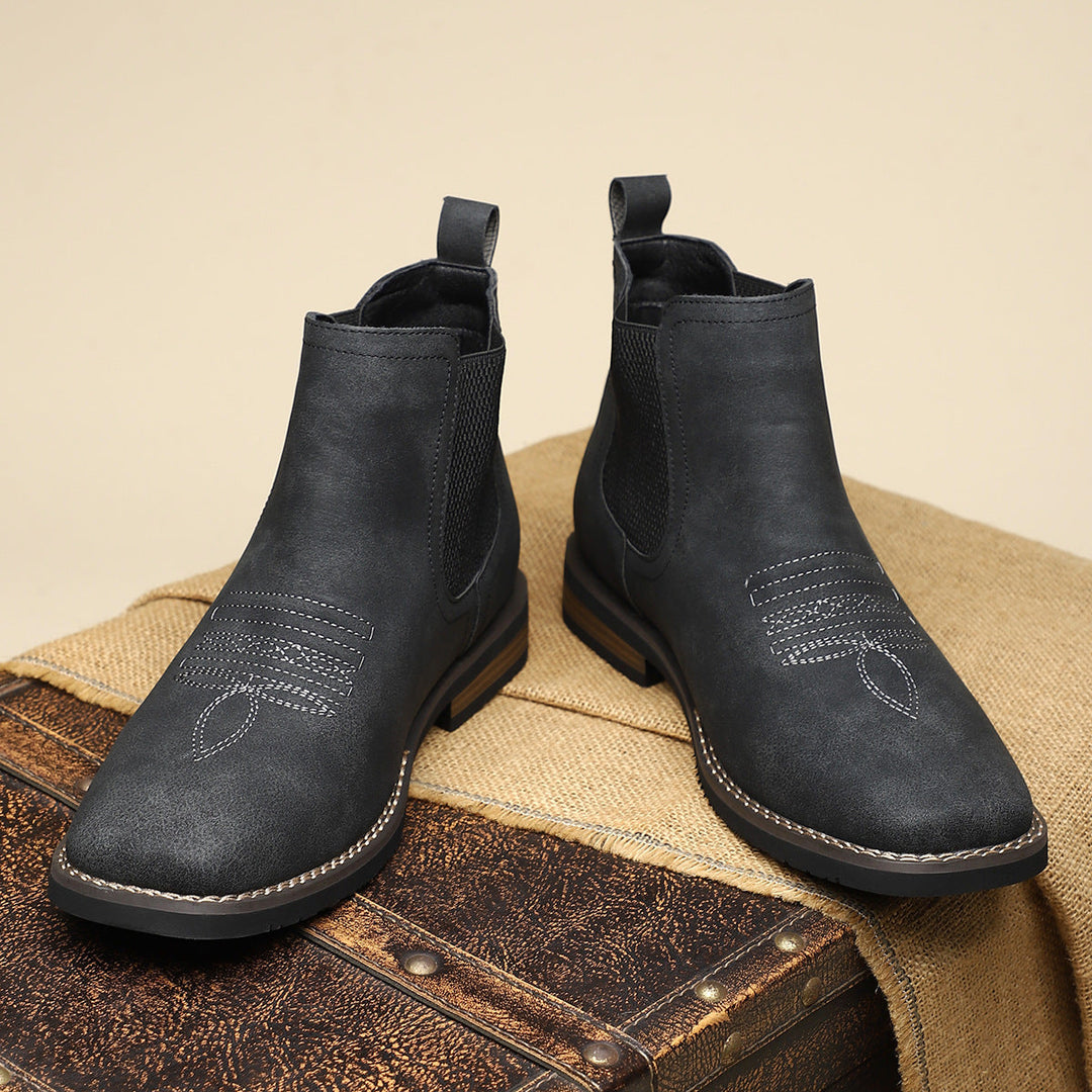 Men's Leather Chelsea Boots – Western Stitch – Stacked Sole – view 12