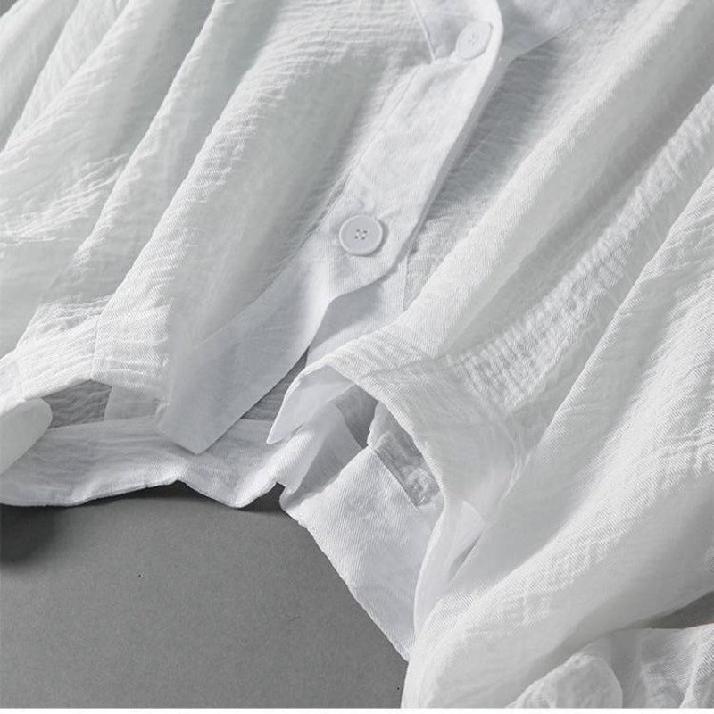 Women's Linen Batwing Blouse – Relaxed Button-Down Summer Top – view 4