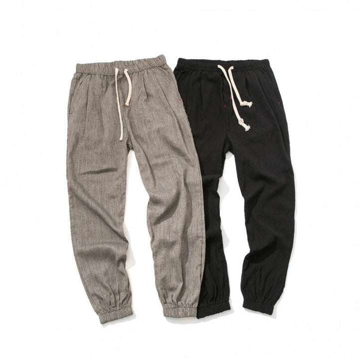 Men's Linen Blend Joggers – Lightweight Tapered Summer Trousers – view 9