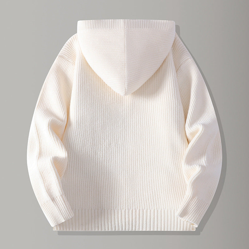 Men's Hooded Cardigan – Ribbed-Knit Button-Up Jumper – view 4