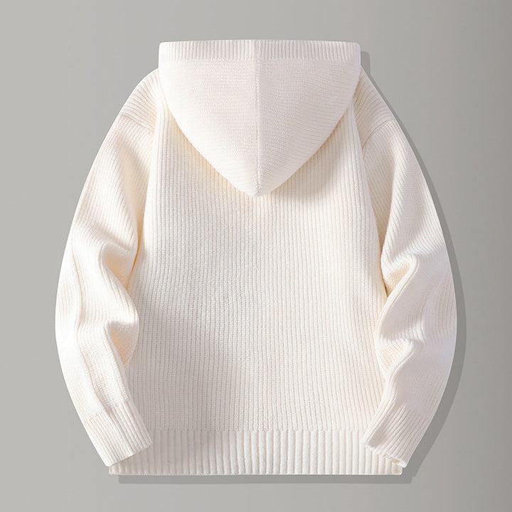 Men's Hooded Cardigan – Ribbed-Knit Button-Up Jumper – view 4