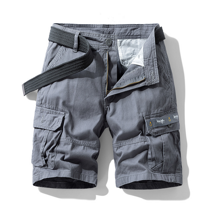 Men's Cotton Canvas Cargo Shorts – Relaxed Belted Fit – view 7