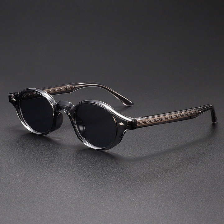 Men's Retro Oval Sunglasses – Lightweight UV400 Acetate Frame