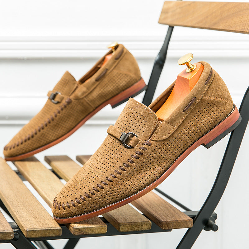 Men's Suede Loafers with Buckle – Breathable Slip-On Shoes – view 5