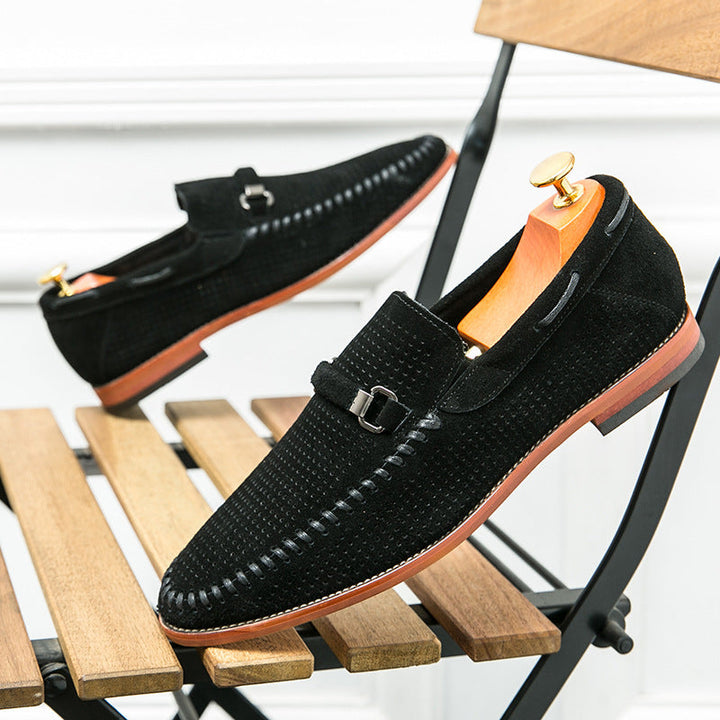 Men's Suede Loafers with Buckle – Breathable Slip-On Shoes – view 6