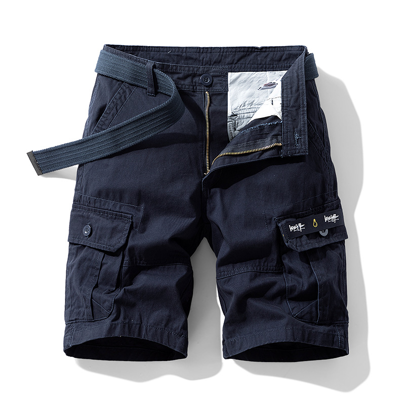 Men's Cotton Canvas Cargo Shorts – Relaxed Belted Fit – view 5
