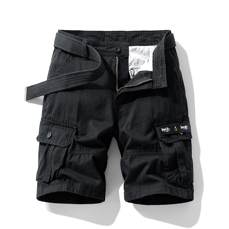 Men's Cotton Canvas Cargo Shorts – Relaxed Belted Fit – view 9