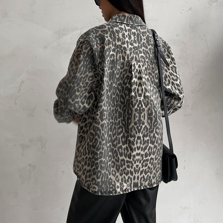 Women's Cotton Animal Print Denim Jacket – Relaxed Statement – view 5