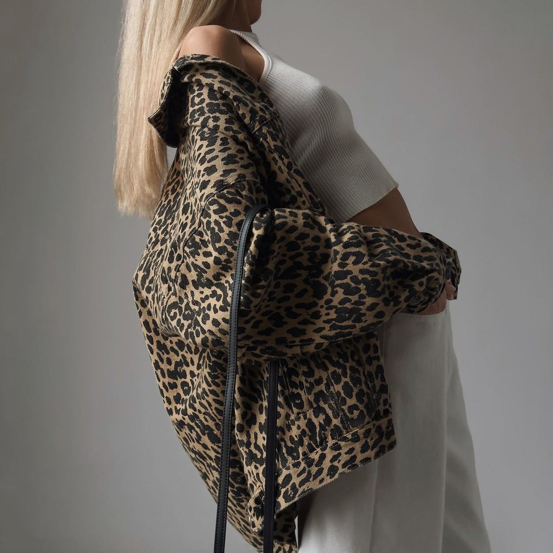 Women's Cotton Animal Print Denim Jacket – Relaxed Statement – view 3