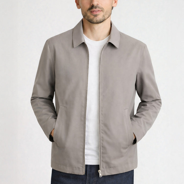 Men's Canvas Zip Jacket – Tailored Structured Casual Coat – view 9