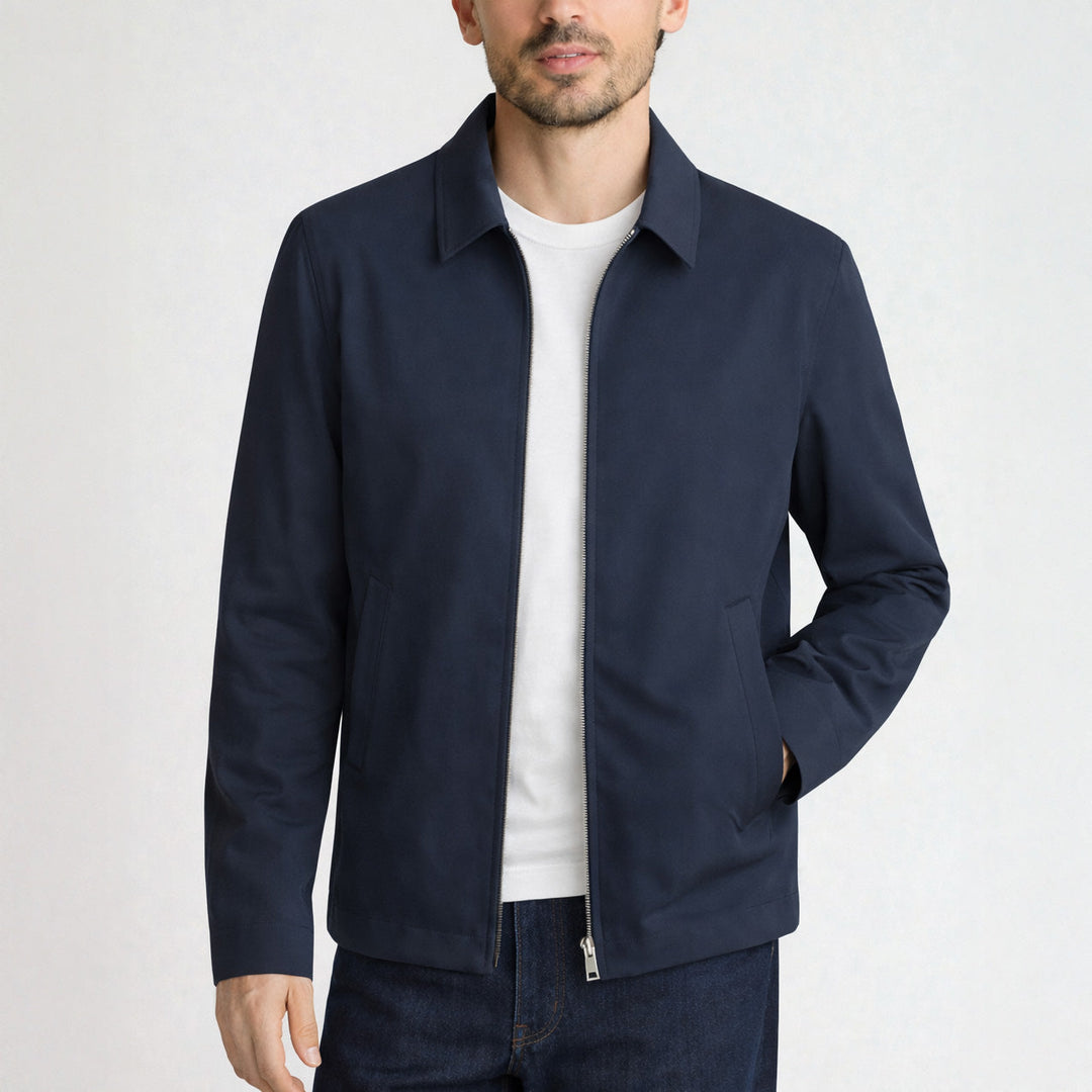 Men's Canvas Zip Jacket – Tailored Structured Casual Coat – view 8