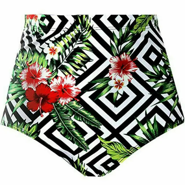Women's Floral High-Waisted Bikini Bottom - Summer Essential