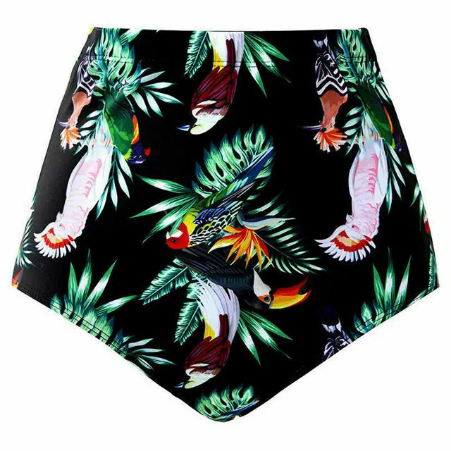 Women's Floral High-Waisted Bikini Bottom - Summer Essential