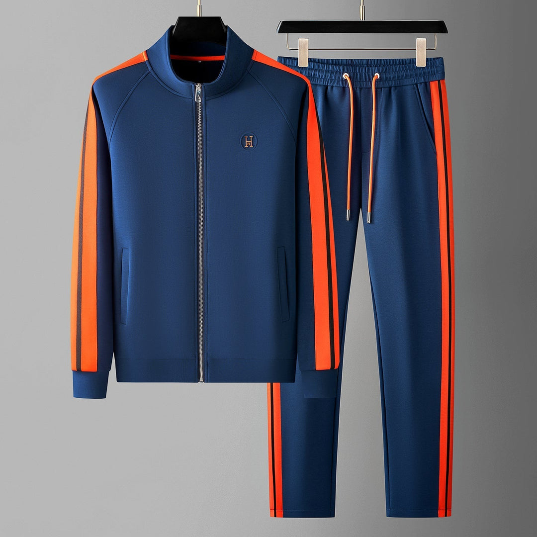 Men's Track Set – Contrast Stripe Zip Top and Joggers Co-ord – view 2