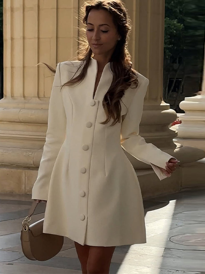 Elegant Single-Breasted A-Line Dress