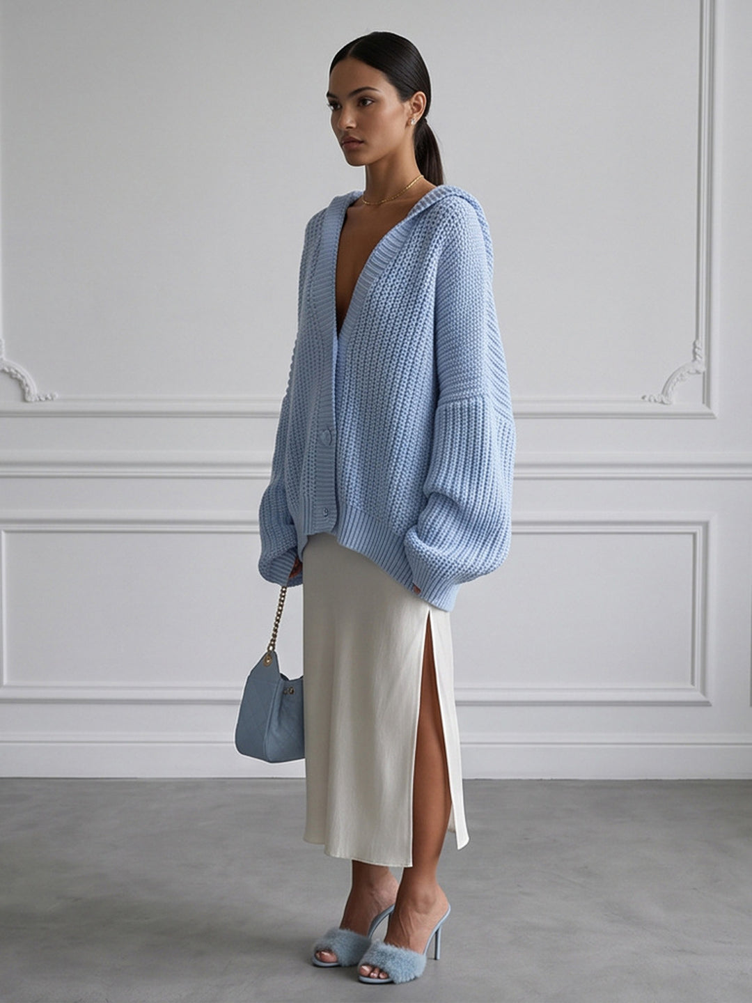 Relaxed Solid Knit Cardigan