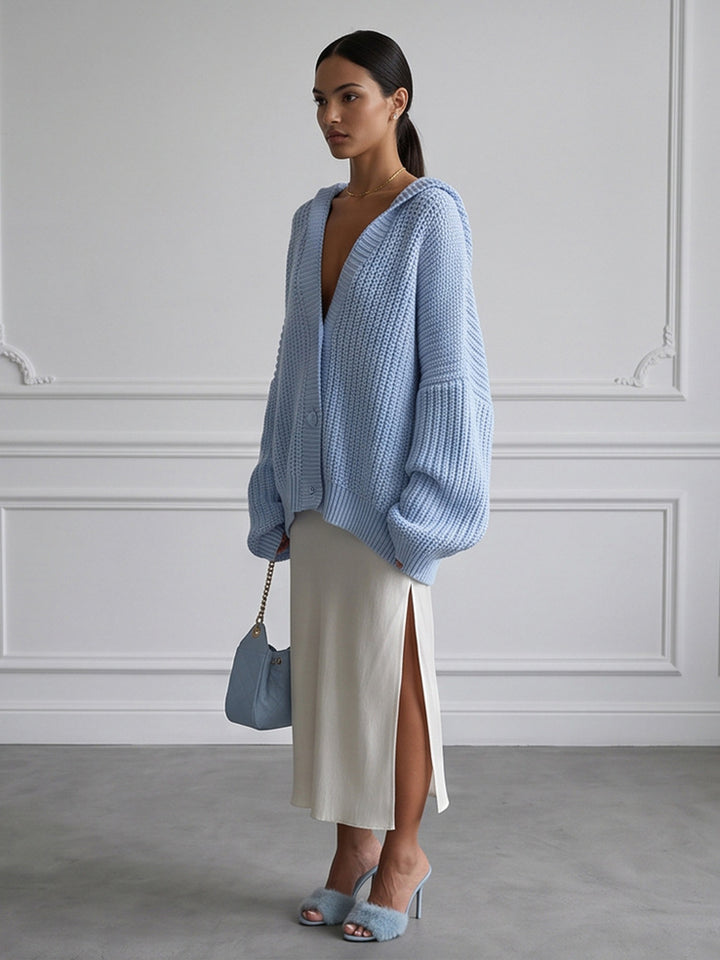 Relaxed Solid Knit Cardigan