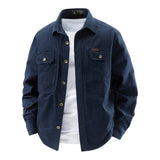 Men's Cotton Workwear Overshirt – Utility Shacket for Layering