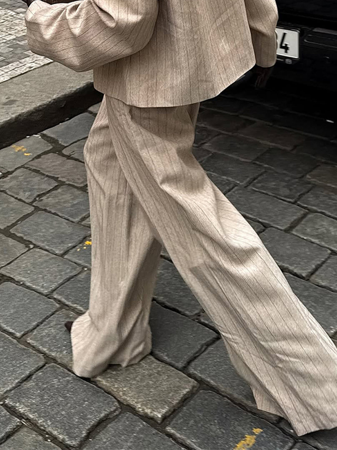 British Pinstripe Lapel Suit Set