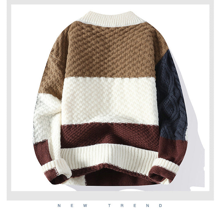 Men's Wool Blend Colour Block Jumper – Patterned Knit – view 6