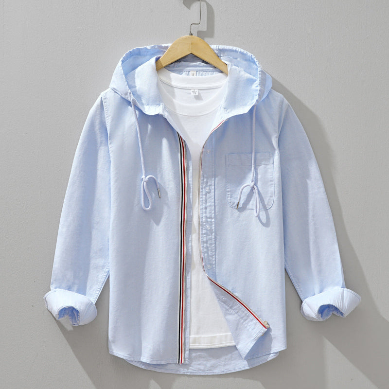 Men's Linen Blend Hooded Shirt – Massimo Lightweight Layer
