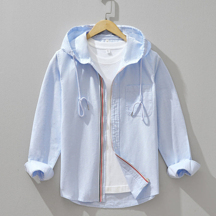 Men's Linen Blend Hooded Shirt – Massimo Lightweight Layer