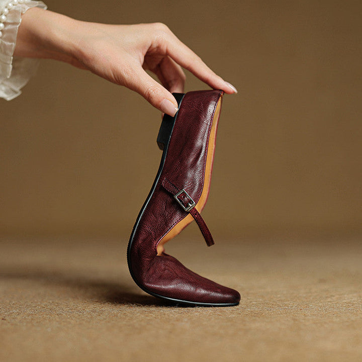 Women's Genuine Leather Pointed Mules - Effortless Work-to-Night Style
