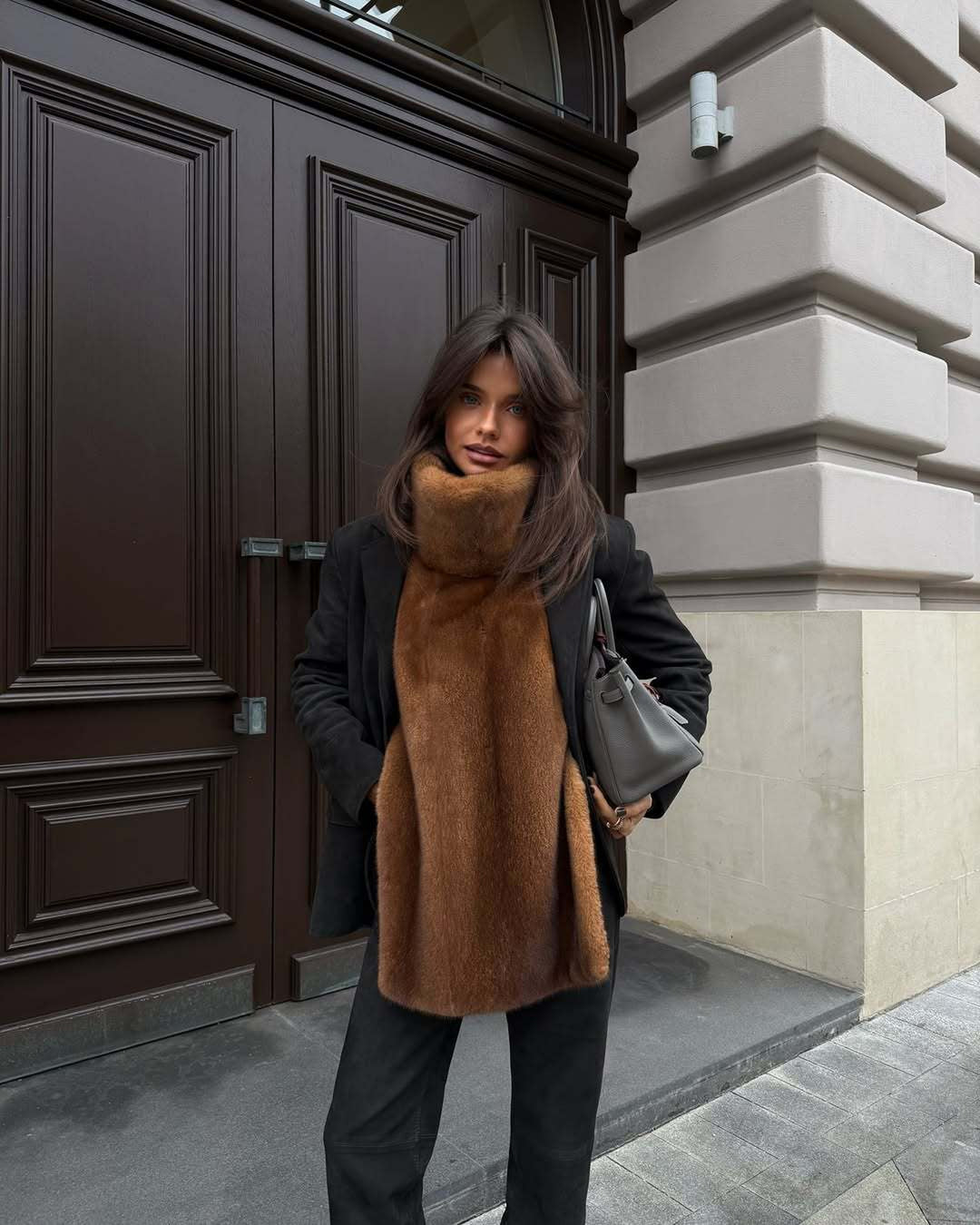 Faux Fur High-Neck Vest