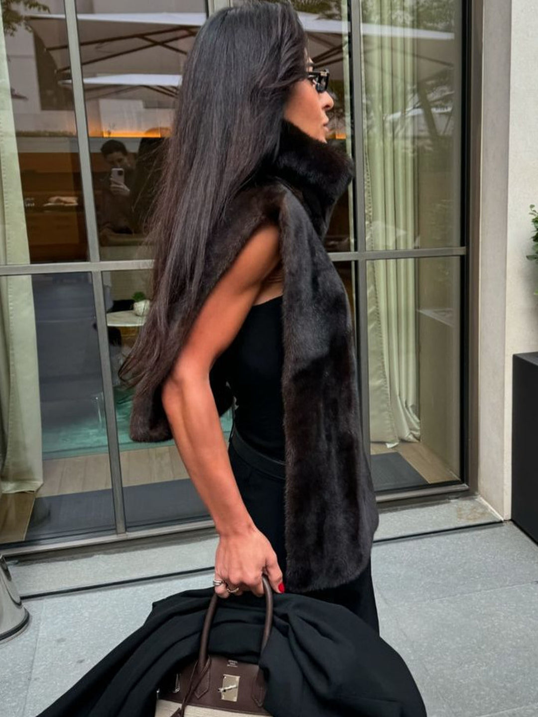 Faux Fur High-Neck Vest