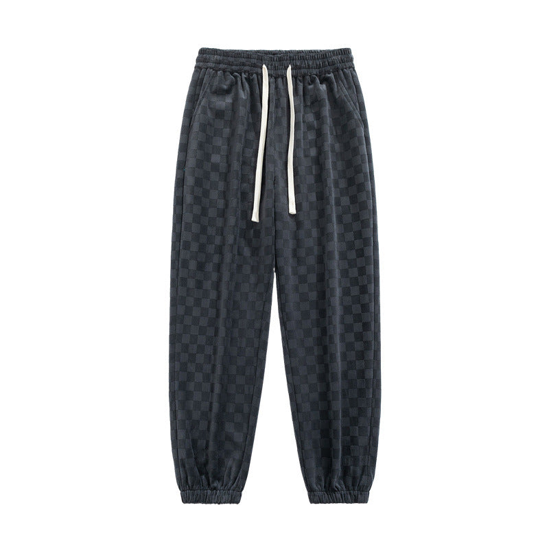 Men's Checkerboard Wide-Leg Joggers – Relaxed Everyday Sweatpants