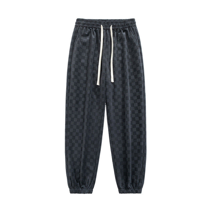 Men's Checkerboard Wide-Leg Joggers – Relaxed Everyday Sweatpants