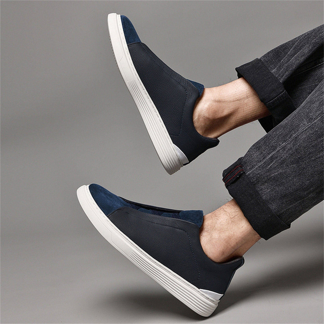 Men's Adriano Leather & Suede Sneakers – Slip-On Trainers – view 5