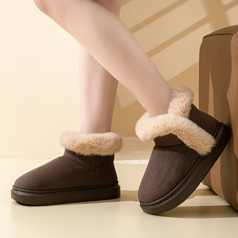 Women's Arctic Faux Suede Slippers – Cosy Faux Fur Lined Indoor Shoes – view 10