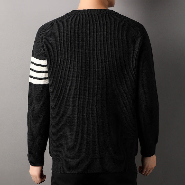 Men's Striped Knit Jumper – Dante Soft Sporty Sweater – view 6
