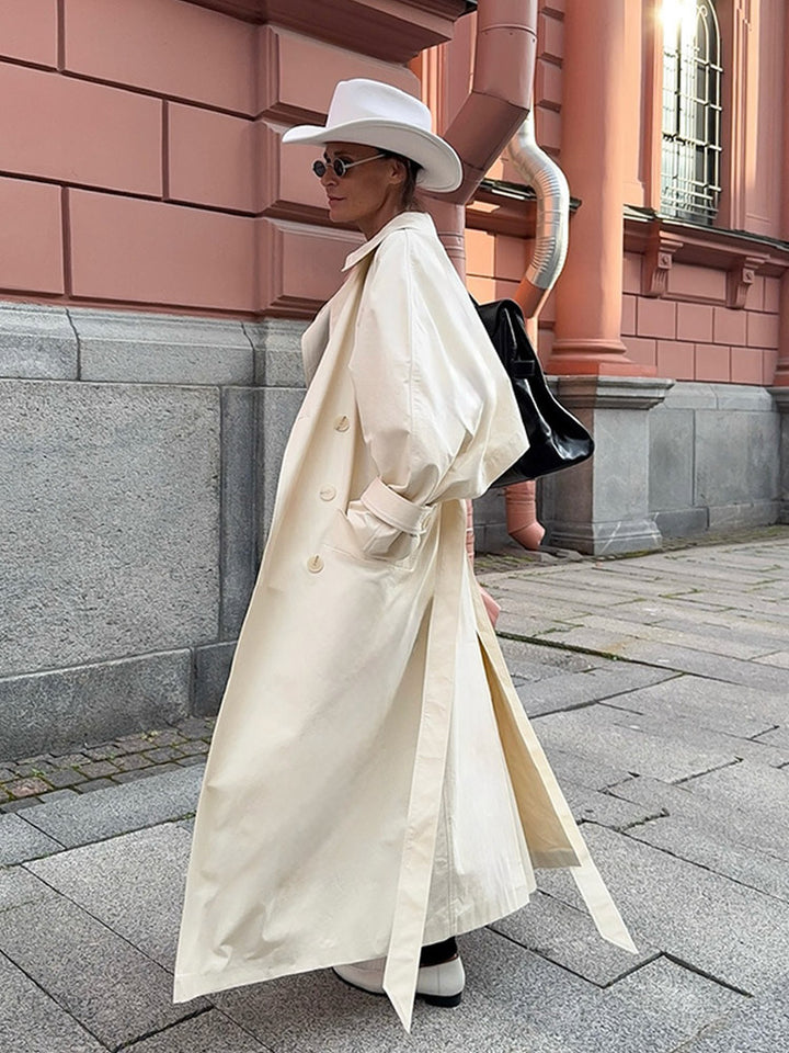 Hepburn Slim Belted Long Trench