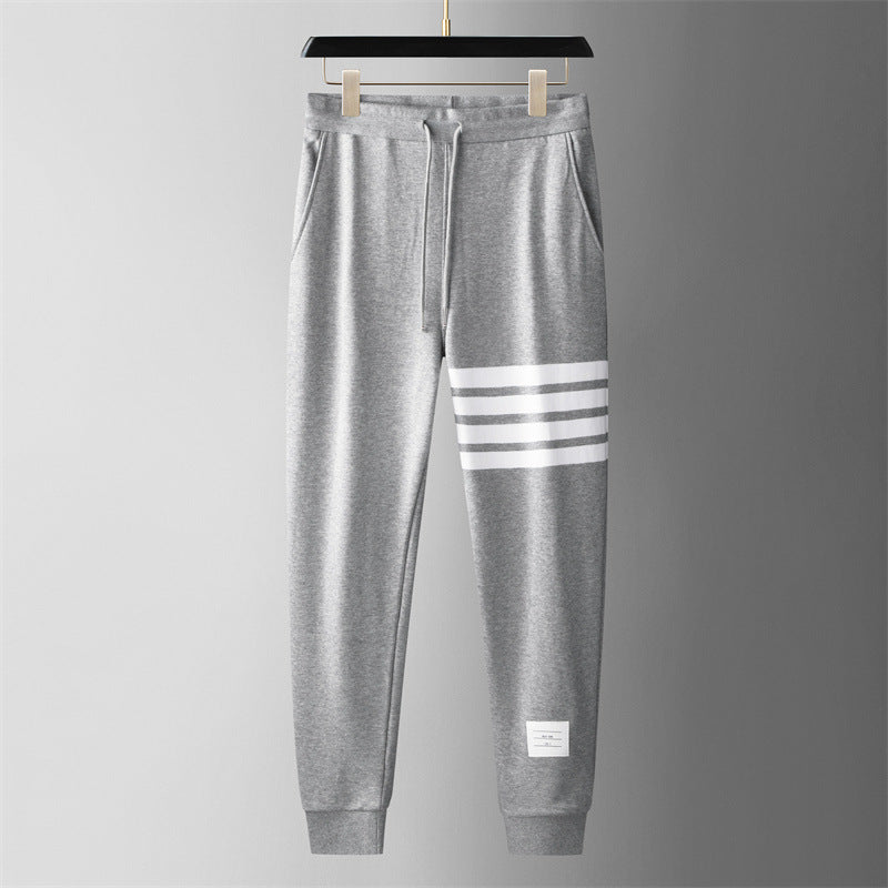 Men's Cotton Blend Joggers – Sienna Striped Track Trousers – view 10