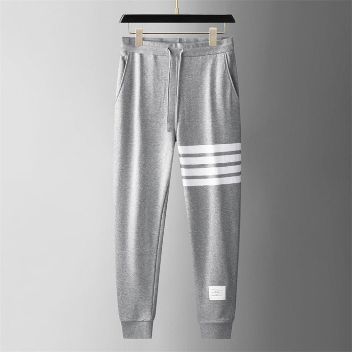 Men's Cotton Blend Joggers – Sienna Striped Track Trousers – view 10
