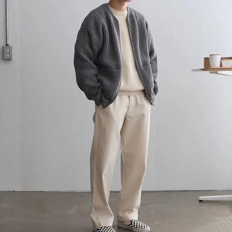 Men's Textured Knit Cardigan – Classic Smart Casual Layering – view 3